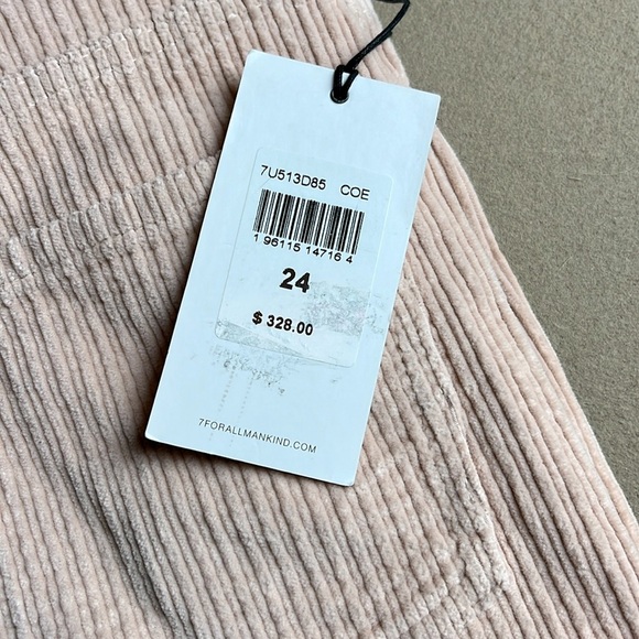 7 For All Mankind NWT Ultra High Rise Slim Kick Flare Corduroy Pants Rose - 24 - Picture 6 of 16